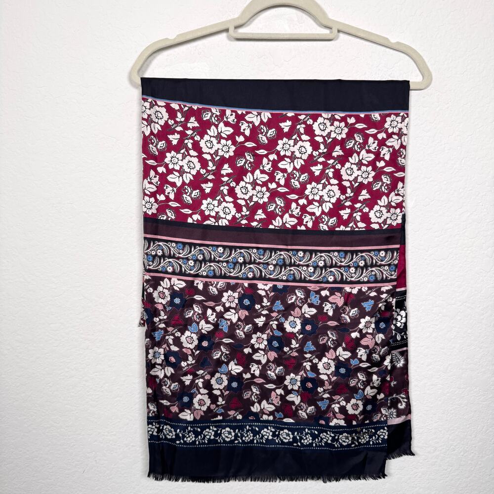 Kate Spade Womens Scarf 78 X 29.5 Silky Floral Paisley Lightweight Feminine Blue